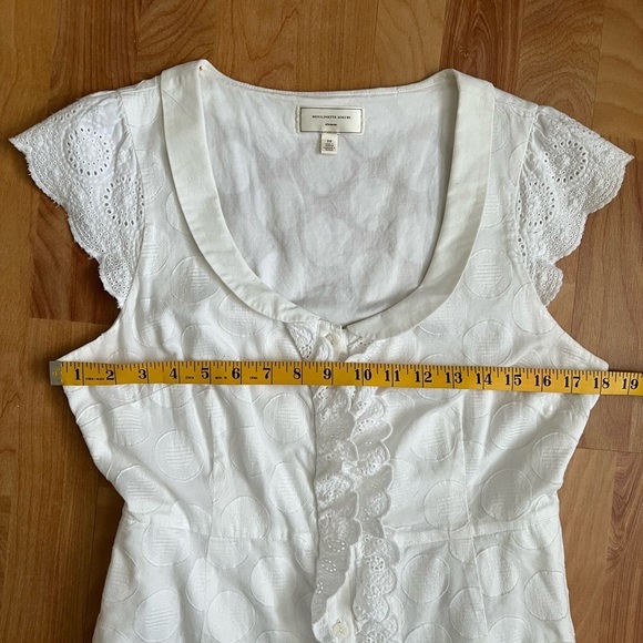 Anthropologie Moulinette Soeurs White Casual Sundress with Flutter Cap Sleeves - Picture 3 of 14